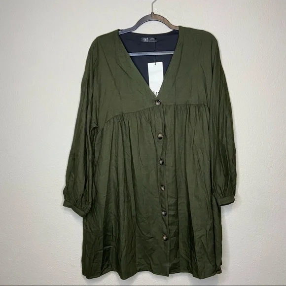 zara green babydoll dress Zara Green Babydoll Dress